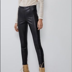 Zara Black Leather Leggings